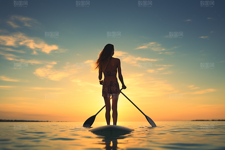 浆板运动自然野外摄影图