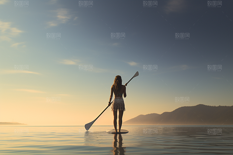 浆板运动高清划水摄影图