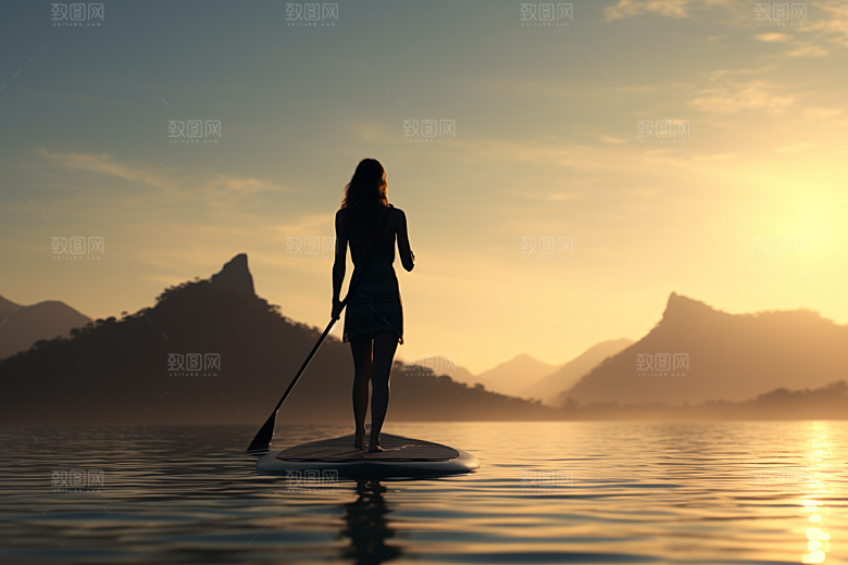 浆板运动自然健身摄影图