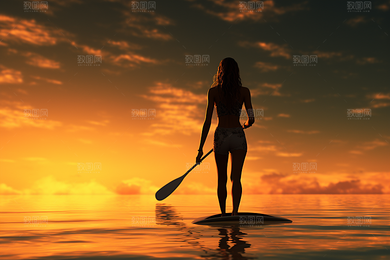 浆板运动健康湖泊河流摄影图