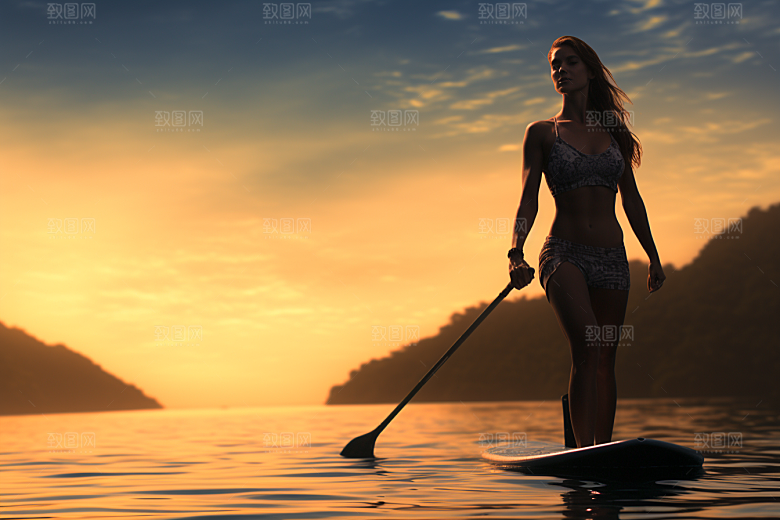 浆板运动健康自然摄影图