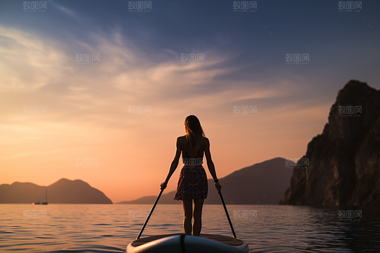 浆板运动高清划水摄影图