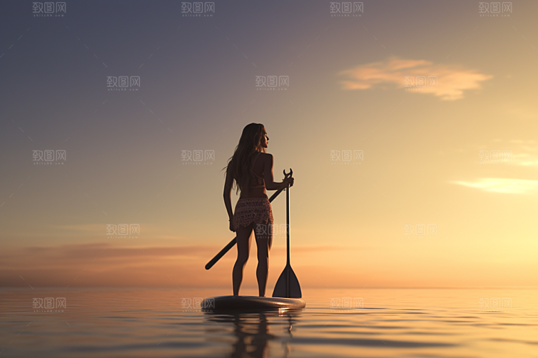 浆板运动健身野外摄影图