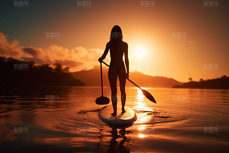 浆板运动户外水上运动摄影图
