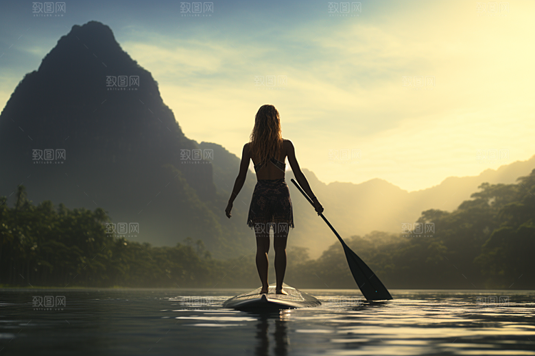 浆板运动健身健康摄影图