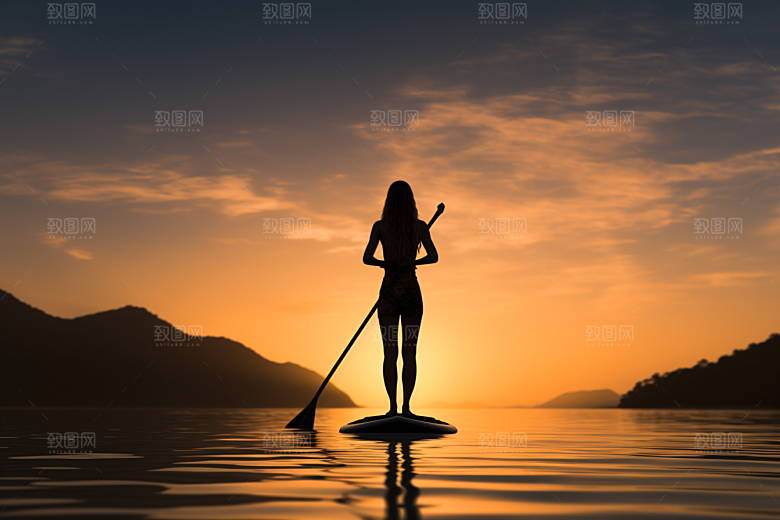 浆板运动水上运动高清摄影图