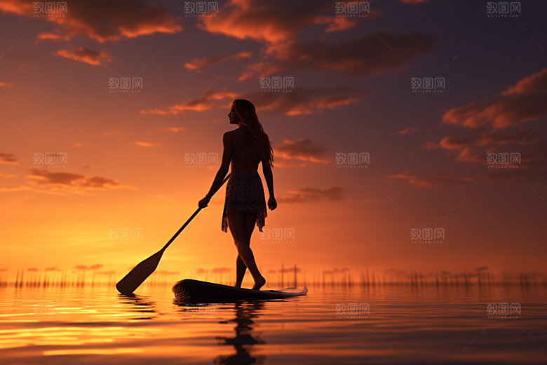 浆板运动健康划水摄影图