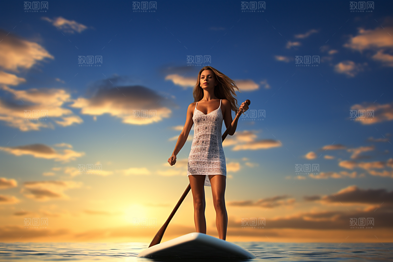 浆板运动户外水上运动摄影图