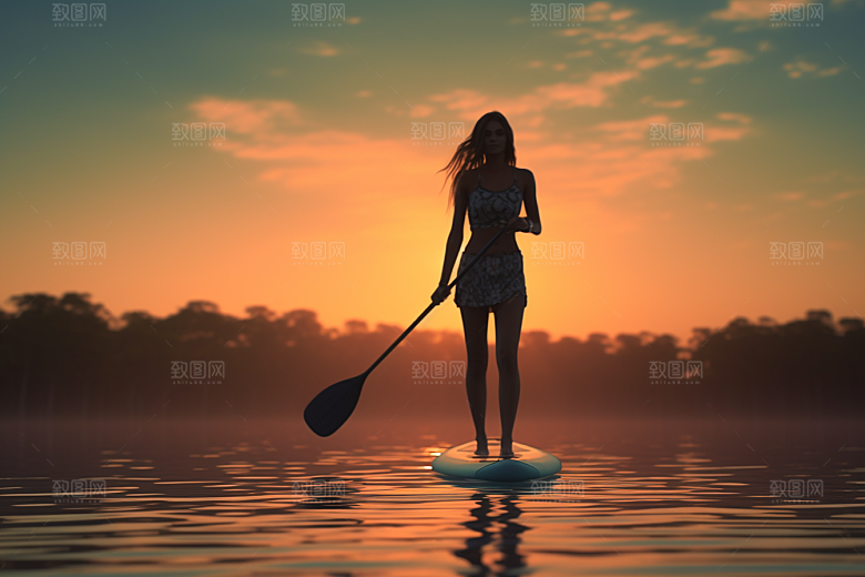浆板运动高清水上运动摄影图
