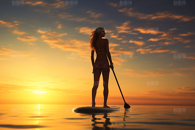 浆板运动湖泊河流水上运动摄影图