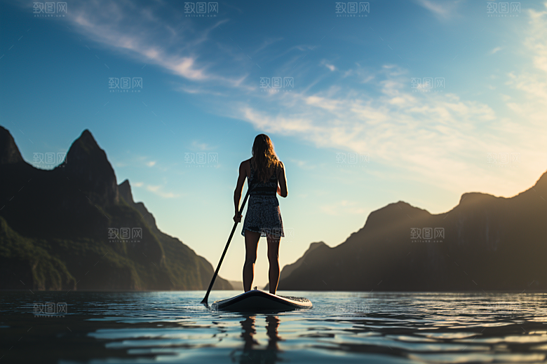 浆板运动健康自然摄影图