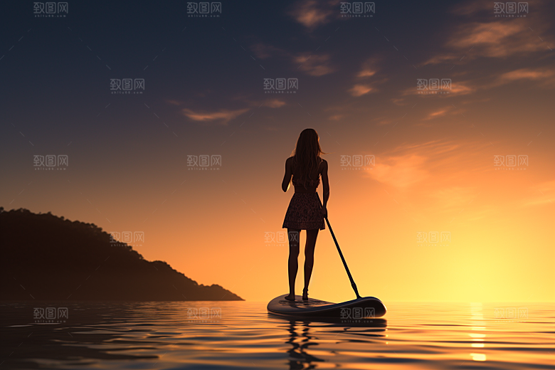 浆板运动水上运动户外摄影图