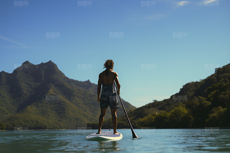 浆板运动健康水上运动摄影图