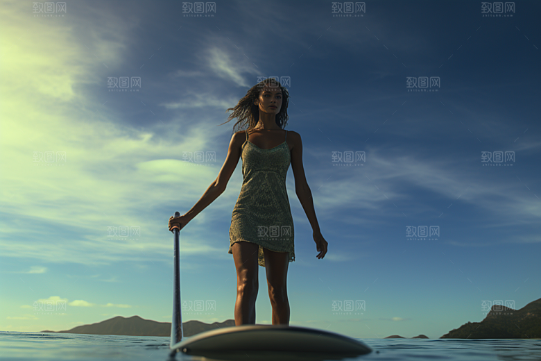 浆板运动健身野外摄影图