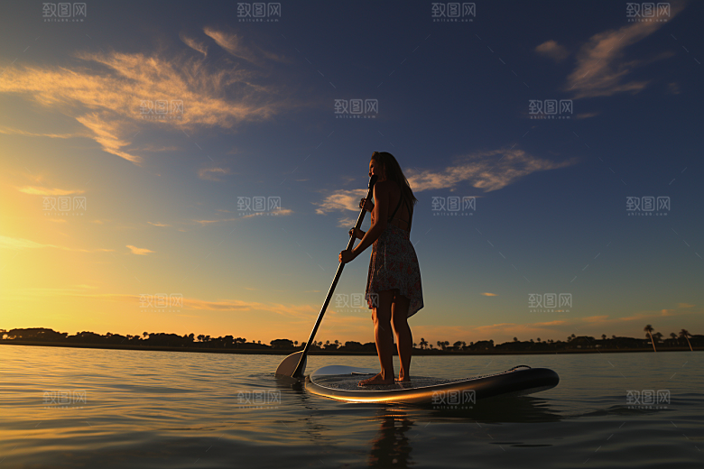 浆板运动水上运动野外摄影图