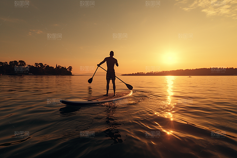 浆板运动自然水上运动摄影图