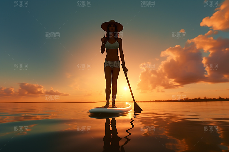 浆板运动健康自然摄影图