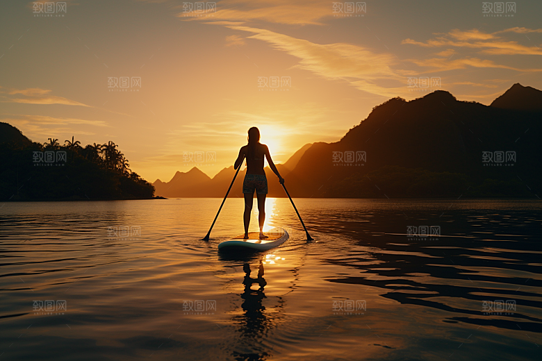浆板运动健康自然摄影图