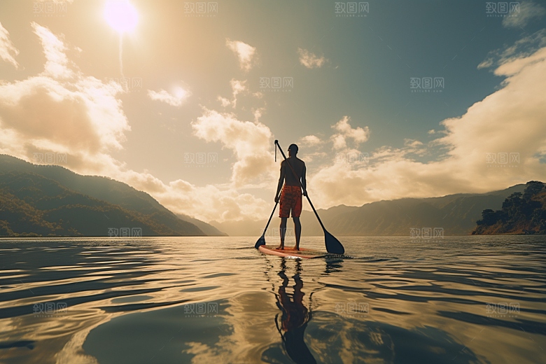 浆板运动健身健康摄影图