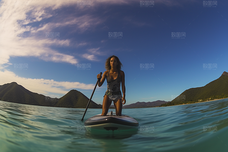 浆板运动湖泊河流水上运动摄影图