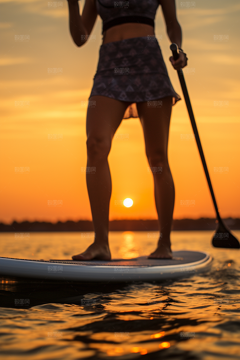 浆板运动湖泊河流高清摄影图