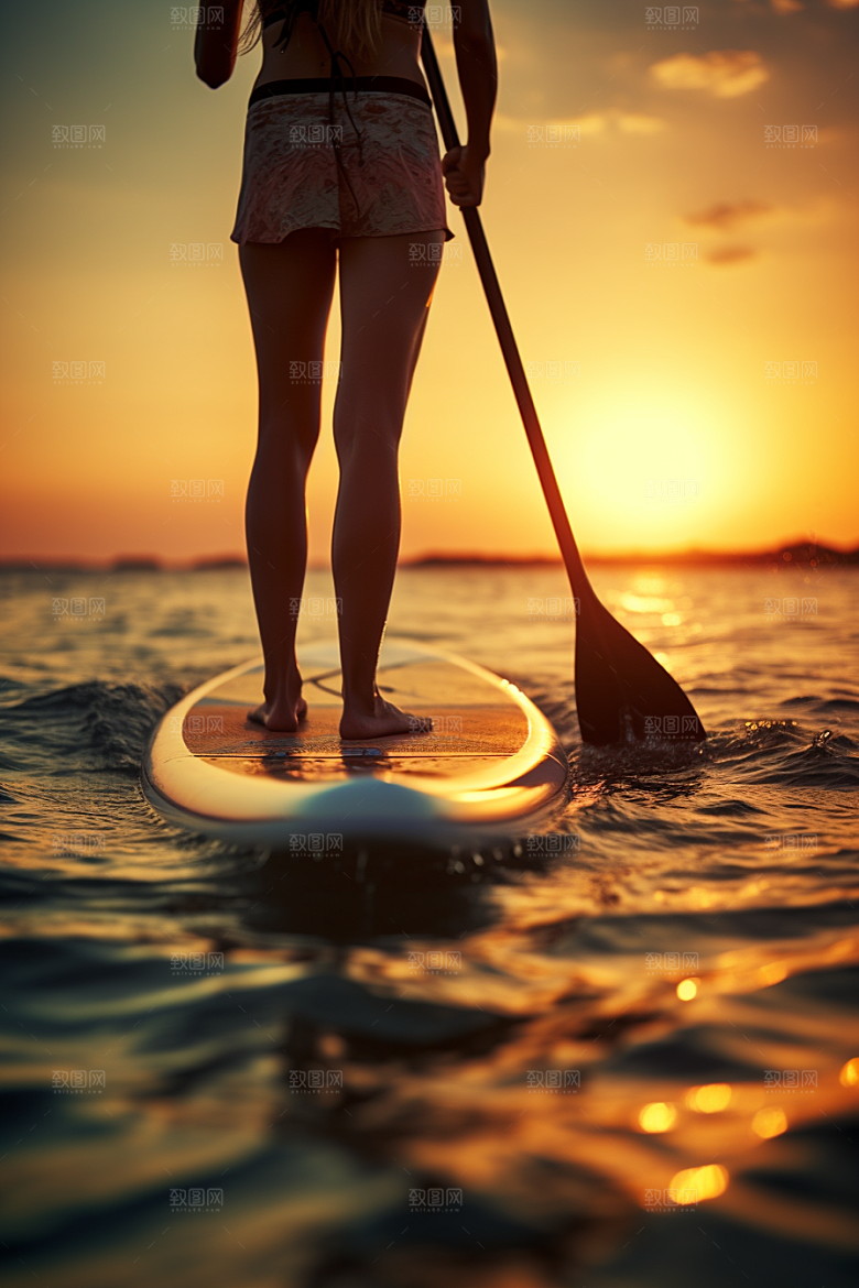 浆板运动湖泊河流自然摄影图