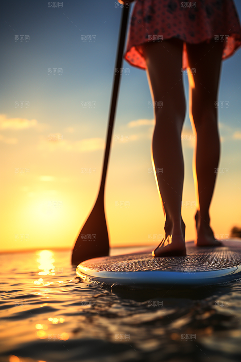 浆板运动湖泊河流高清摄影图