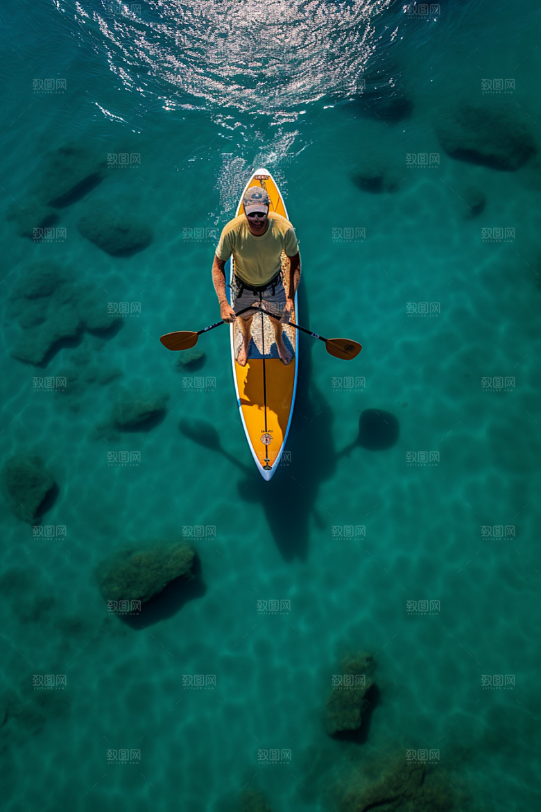 浆板运动湖泊河流健康摄影图