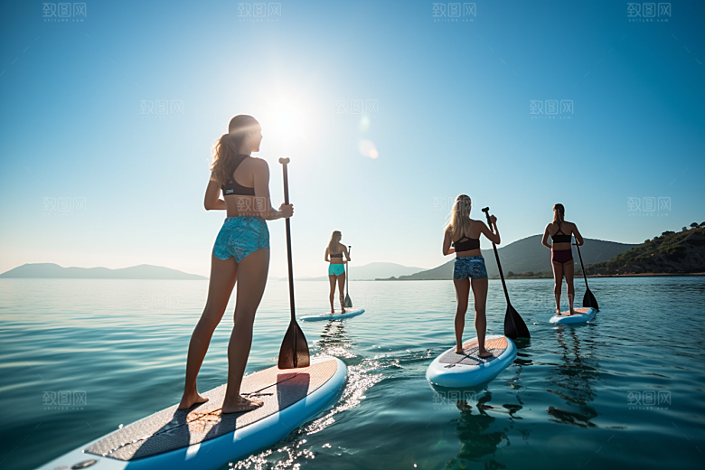 浆板运动湖泊河流自然摄影图