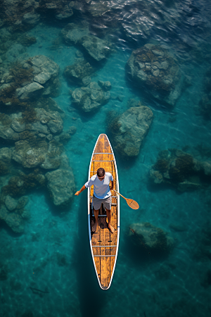 浆板运动水上运动湖泊河流摄影图