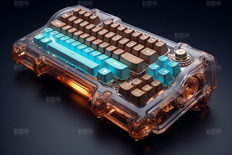 电脑键盘彩色RGB素材
