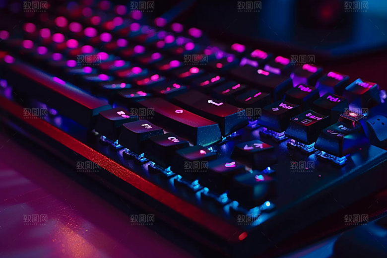 电脑键盘电竞RGB素材