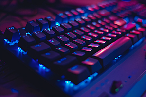 电脑键盘彩色科技感素材