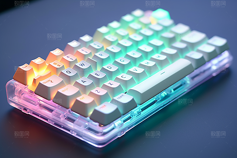电脑键盘科技感电竞素材