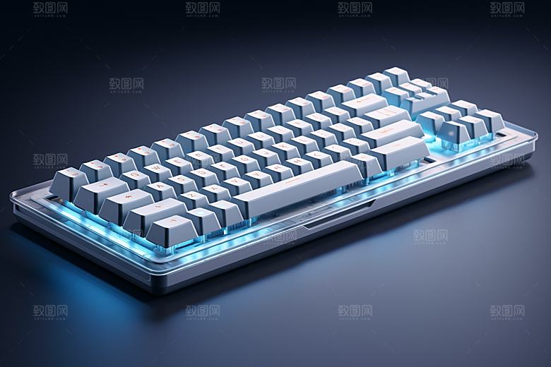 电脑键盘光效科技感素材