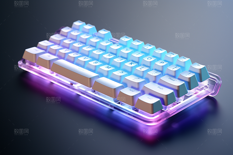 电脑键盘电脑配件科技感素材