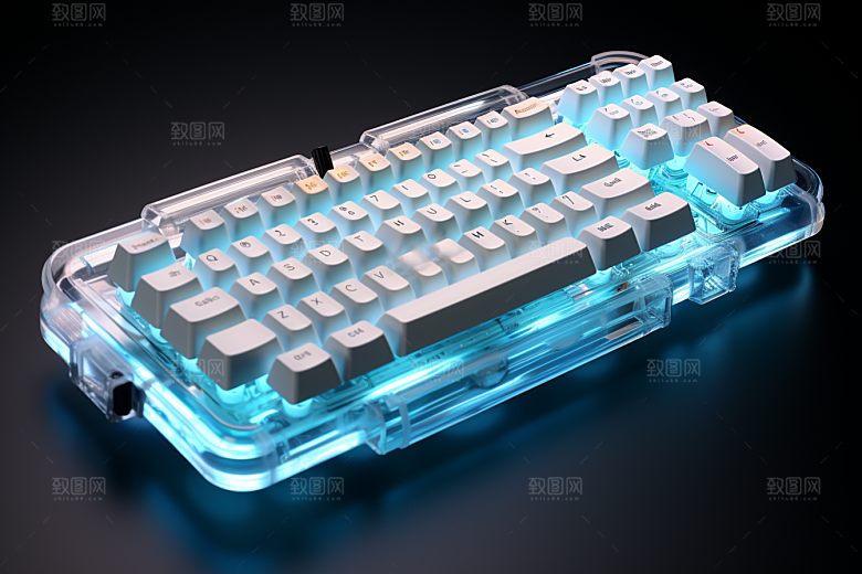 电脑键盘电竞光效素材