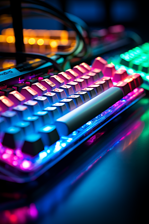 电脑键盘机械键盘光效素材