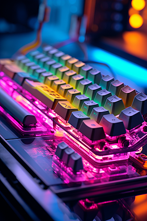 电脑键盘RGB光效素材
