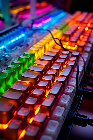 电脑键盘科技感RGB素材
