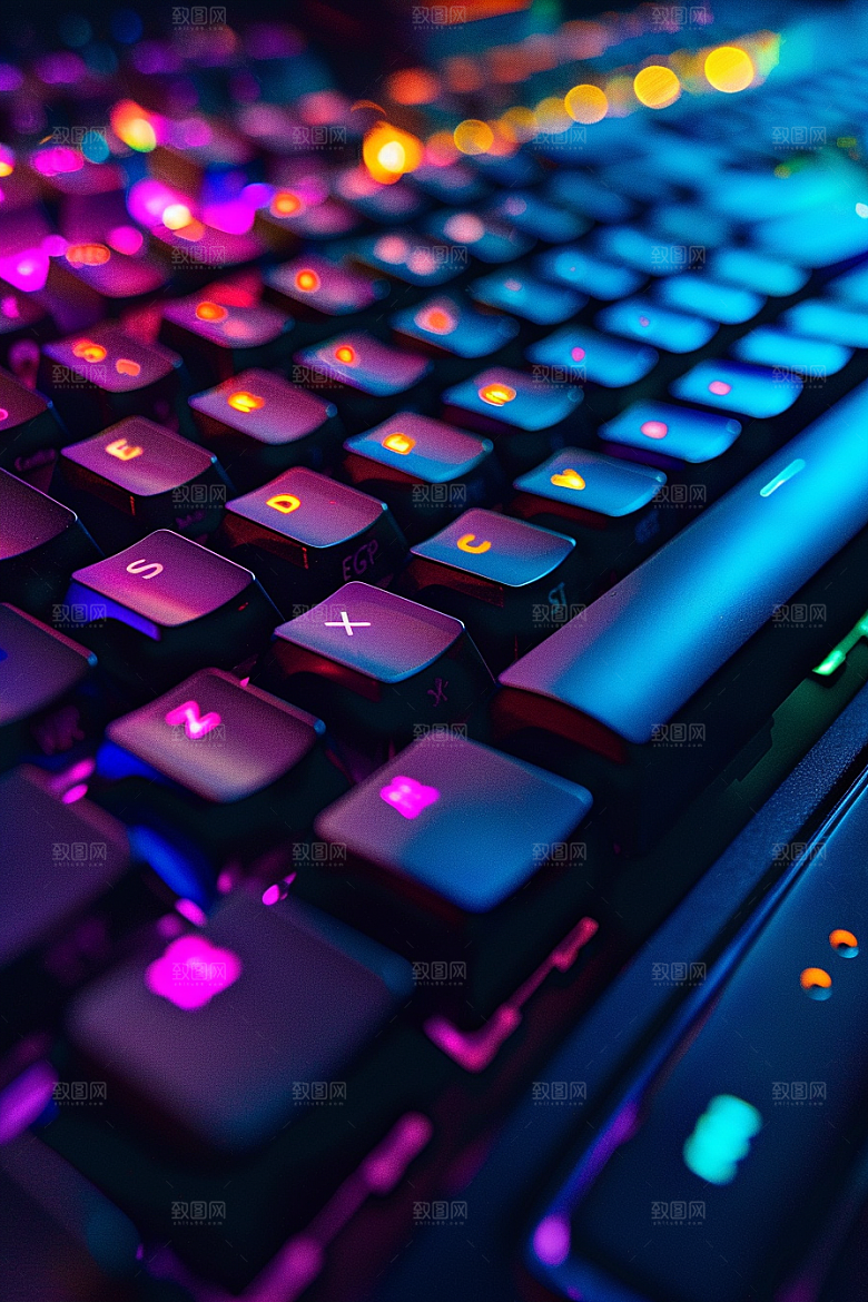 电脑键盘外设科技感素材