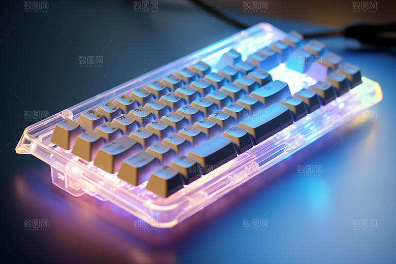 电脑键盘电竞科技感素材