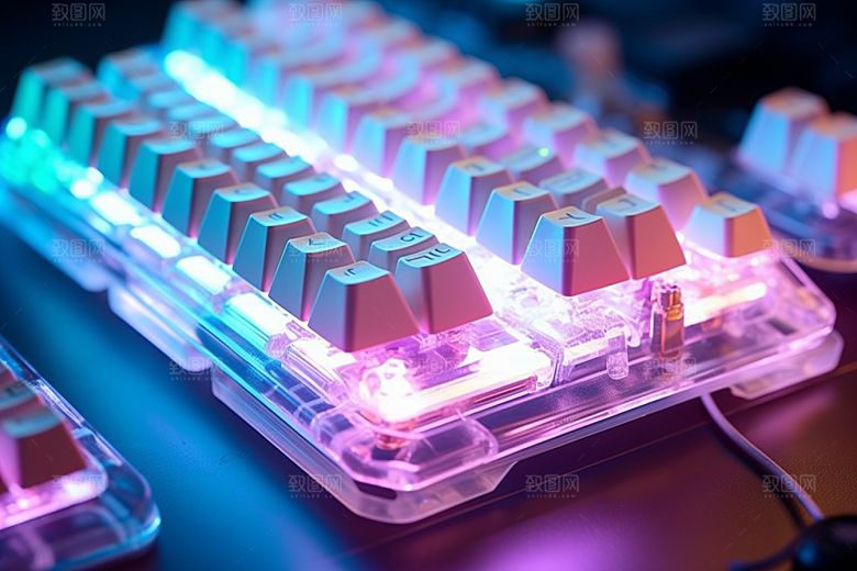 电脑键盘游戏科技感素材