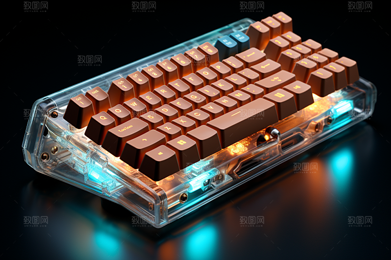 电脑键盘RGB游戏素材