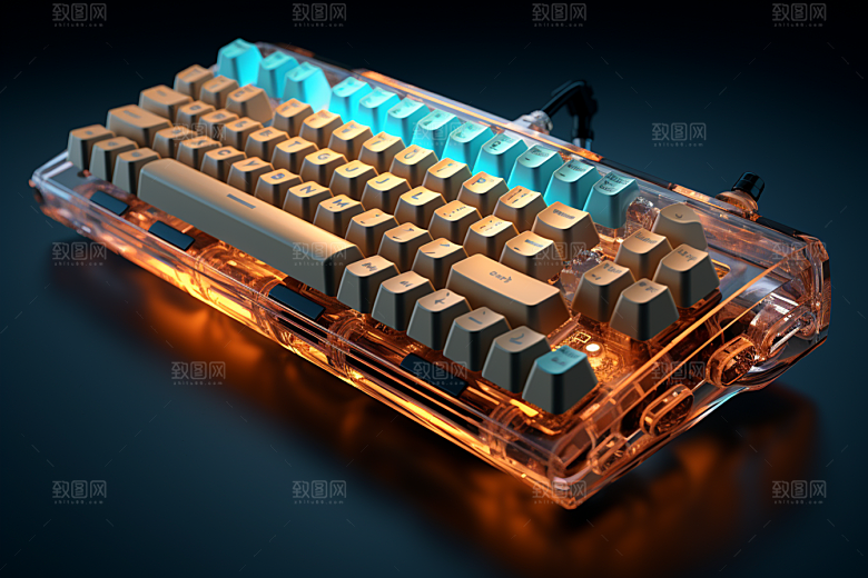 电脑键盘RGB游戏素材