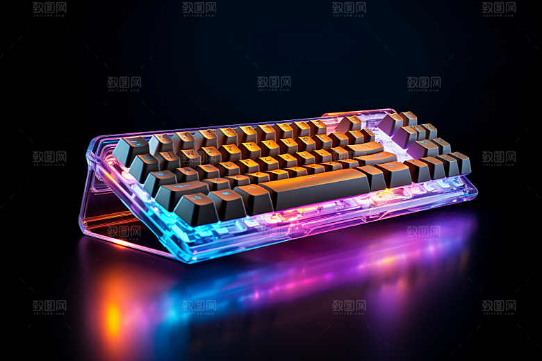 电脑键盘彩色RGB素材