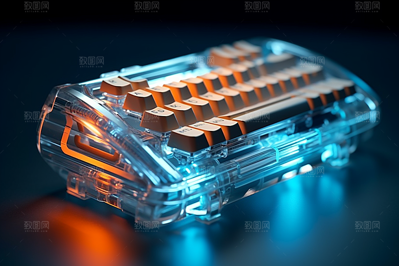 电脑键盘科技感RGB素材