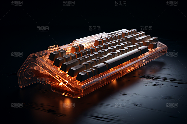 电脑键盘光效科技感素材