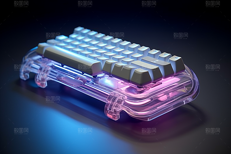 电脑键盘彩色RGB素材
