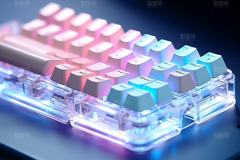 电脑键盘机械键盘彩色素材